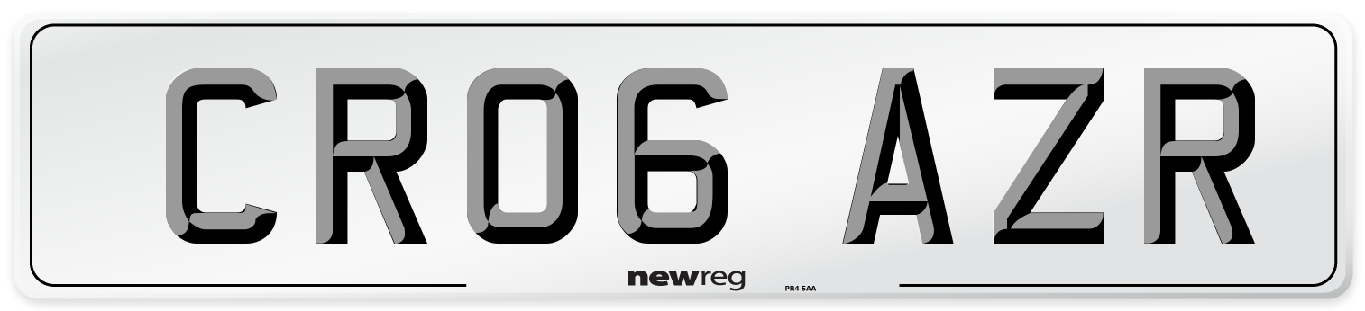CR06 AZR Number Plate from New Reg